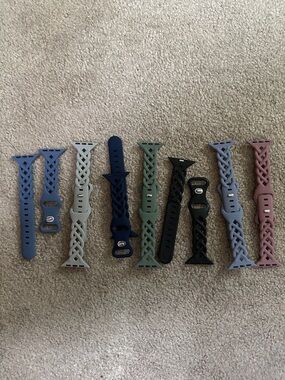Apple Watch 41mm Seven Interchangeable Braided Silicone Watch Bands - New